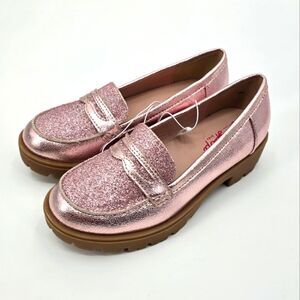 Jellypop Girl Pink Metallic Giltter Moccasins Size 1
